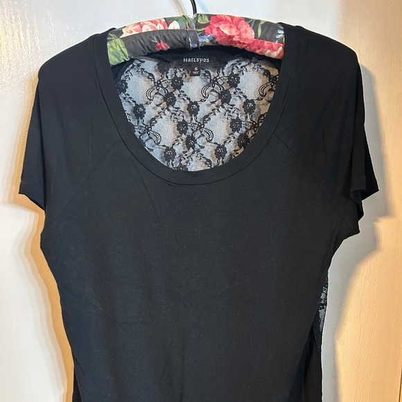 Hail3y:23 Black Tee with Lace Back - Picture 5 of 5